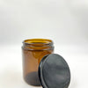 Amber Glass Jar with Black Lid 200 ml– Reusable Storage Container for Candles, Skincare, Herbs & Essential Oils