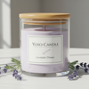 Lavender Scented Candle in Clear Glass Jar with Bamboo Lid – 200 ml