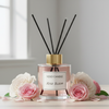 Rose Scented Reed Diffuser with Gold Lid – 5 Black Sticks